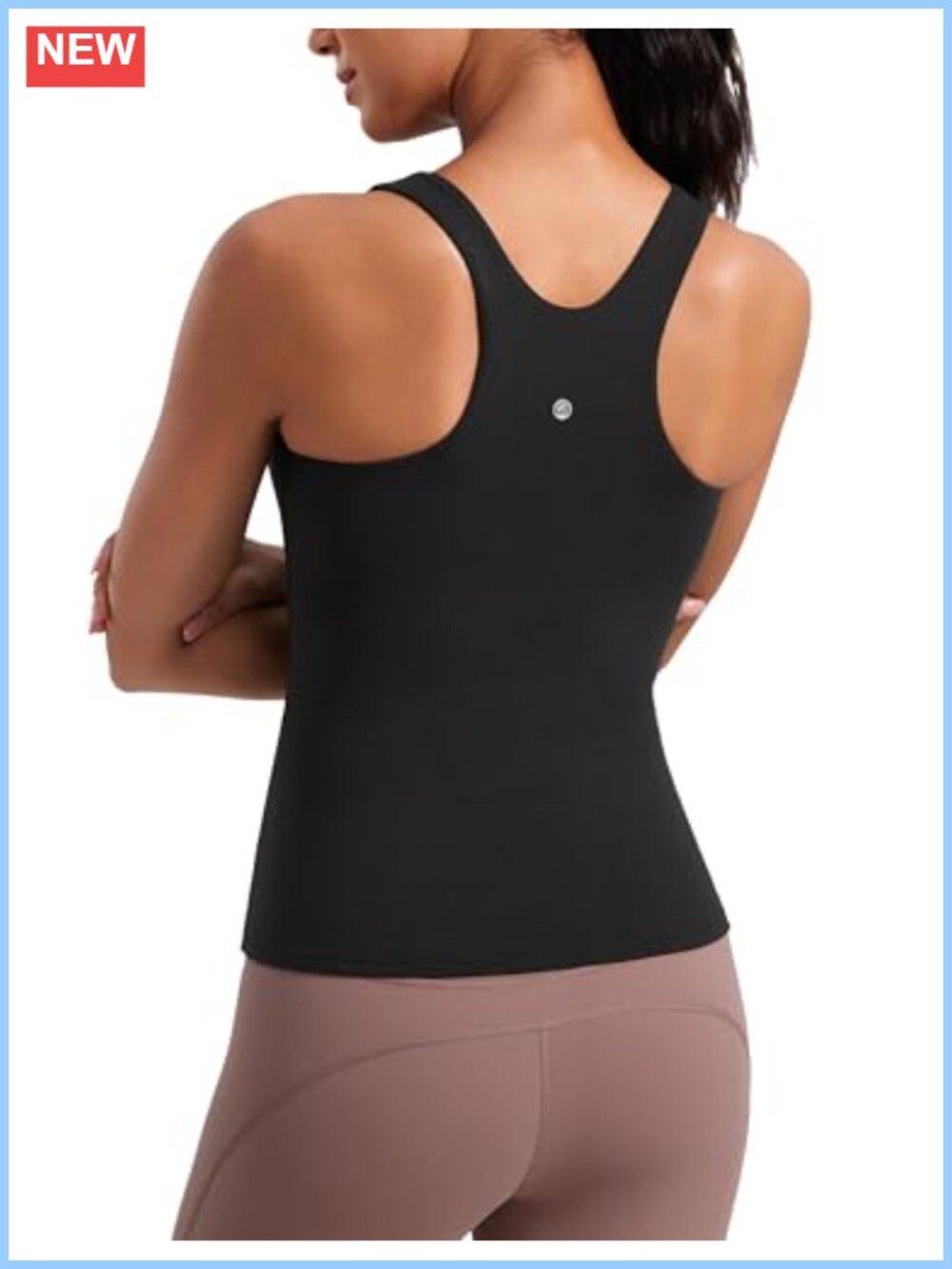 Butterluxe High Neck Padded Tank Top Built-in Bra Racerback Yoga Lounge